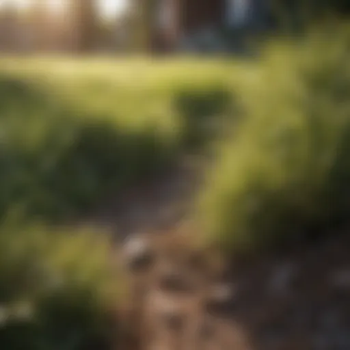 Close-up of brown grass showcasing the underlying damage