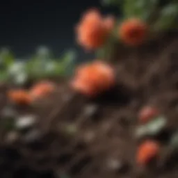 A close-up of organic compost rich in nutrients for roses