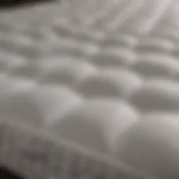 A close-up view of various mattress materials