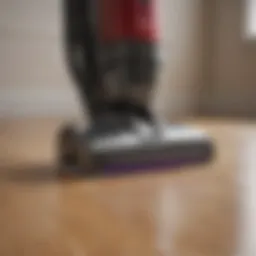 A sleek upright vacuum cleaner showcasing advanced technology and design