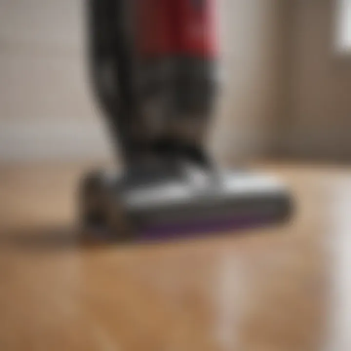 A sleek upright vacuum cleaner showcasing advanced technology and design