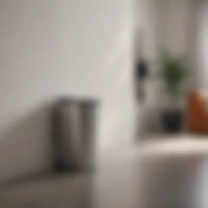 Minimalist iDesign trash can enhancing a serene living space