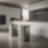 Sleek modern iDesign trash can in a stylish kitchen setting