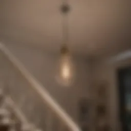 Elegant pendant light illuminating a staircase