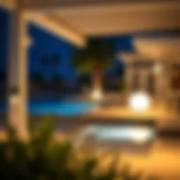 Elegant low voltage pool deck lighting illuminating a serene atmosphere
