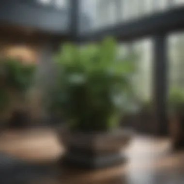 Indoor Elegance with Frost Resistant Plants An elegant indoor setting featuring potted plants that thrive despite frost, enhancing the ambiance.