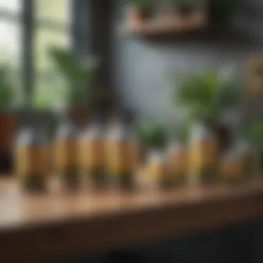 Array of eco-friendly insecticide options displayed on a wooden table