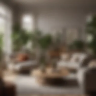 Inviting living room with indoor plants