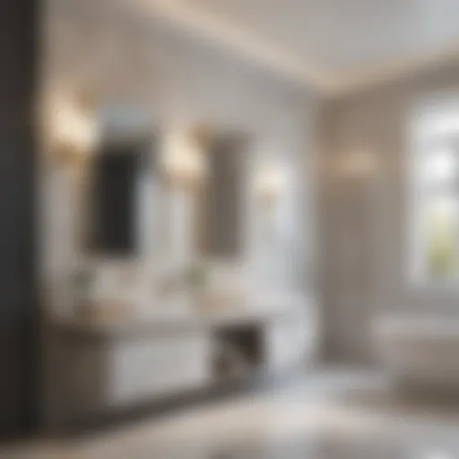 Luxurious bathroom with marble finishes