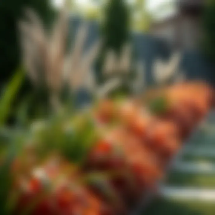 Creative border design featuring ornamental grasses