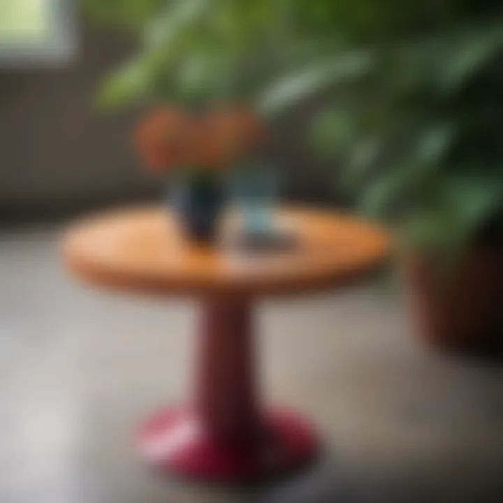 Creative use of textures and colors to enhance small table aesthetics