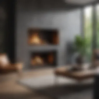 Luxurious Design with Unique Materials Luxurious open fireplace featuring unique materials