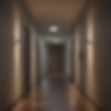 Energy-efficient LED night lights in a stylish hallway