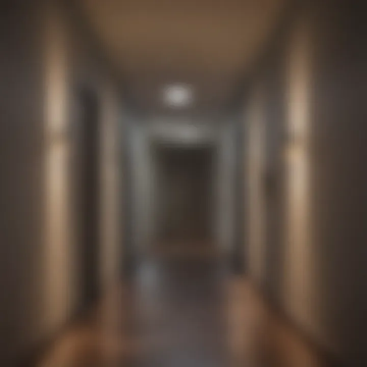 Energy-efficient LED night lights in a stylish hallway