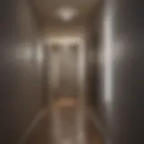 Sleek modern night light fixture illuminating a hallway