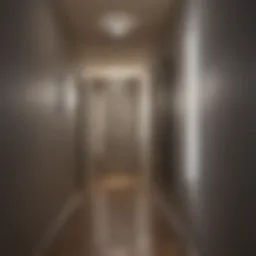Sleek modern night light fixture illuminating a hallway
