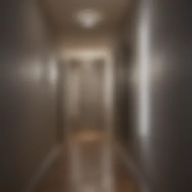 Sleek modern night light fixture illuminating a hallway