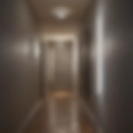 Sleek modern night light fixture illuminating a hallway