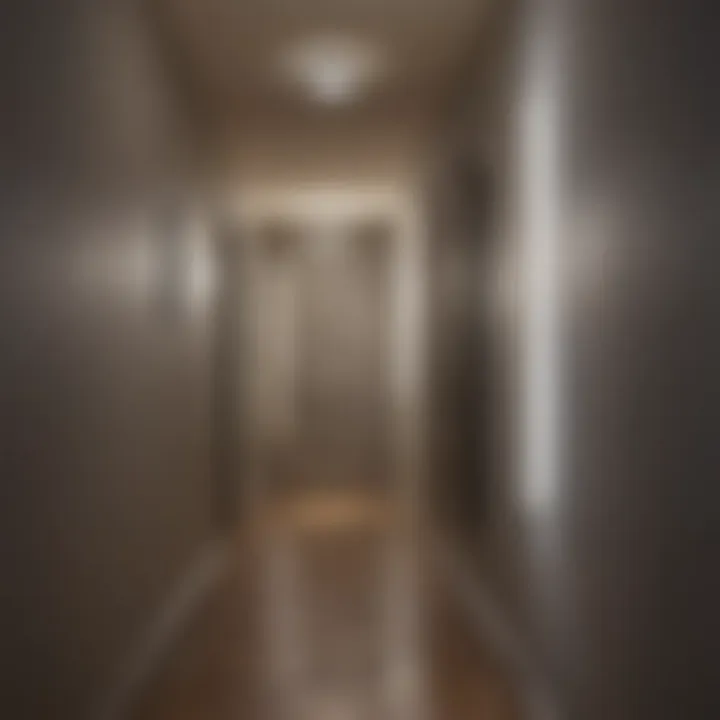 Sleek modern night light fixture illuminating a hallway
