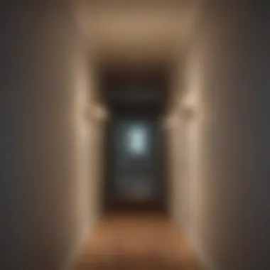 Elegant wall-mounted night light enhancing corridor ambiance