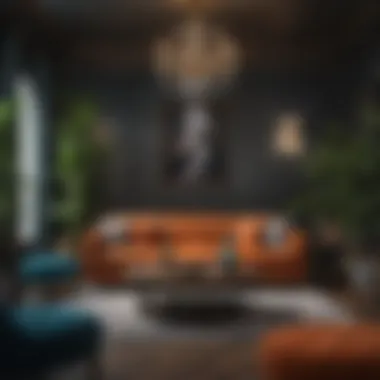 Artistic Expression in Design An artistic living room filled with creative personal touches and bold accents