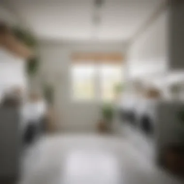 Bright and airy laundry room with a minimalist design and natural light