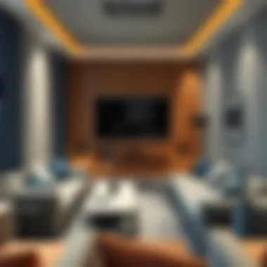 Multi-functional furniture in a small movie space