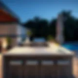 Sleek granite outdoor BBQ island countertop design