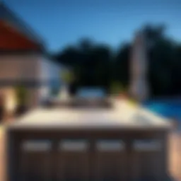 Sleek granite outdoor BBQ island countertop design