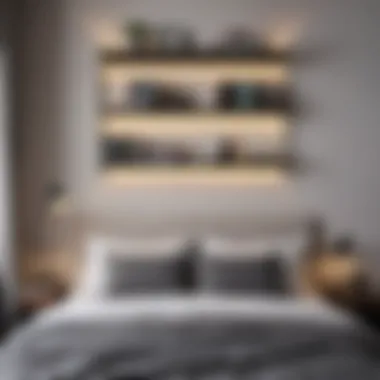 Stylish Over Bed Shelving Stylish over bed shelving unit showcasing books and decorative items