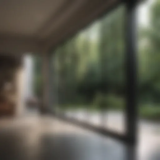 Modern minimalist sliding glass door with sleek frames