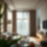 Elegant fusion of curtains and blinds in a modern living space