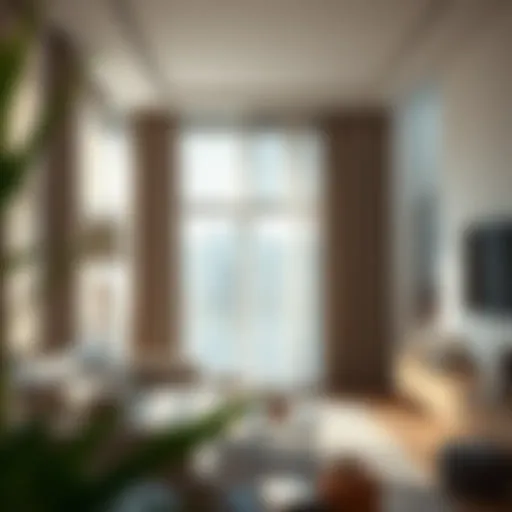 Elegant fusion of curtains and blinds in a modern living space