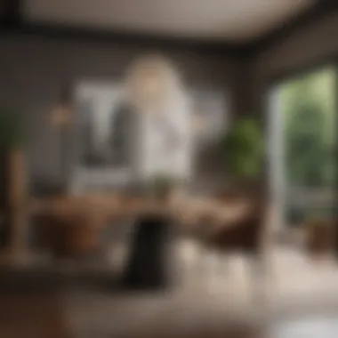 Contemporary Dining Space with Material Selection Contemporary dining space highlighting material selection and texture
