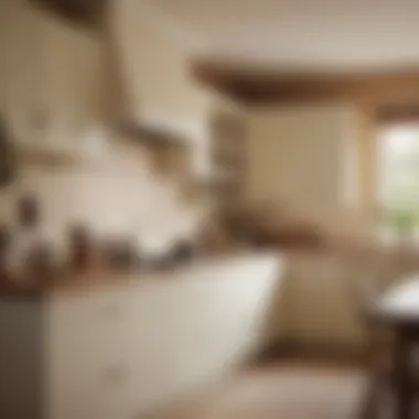 Charming Earthy Tones with Cream Cabinets Charming kitchen scene with cream cabinets and warm earthy tones