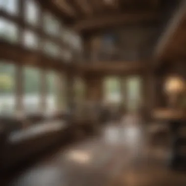 A cozy lake cottage with nautical decor and natural elements