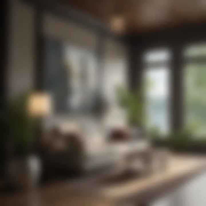Decorative elements highlighting lakefront views