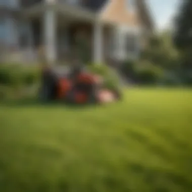 A neatly trimmed lawn showcasing the results of using a gas mower