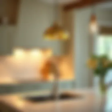 Elegant Pendant Lighting Design Elegant pendant lighting over a modern kitchen sink