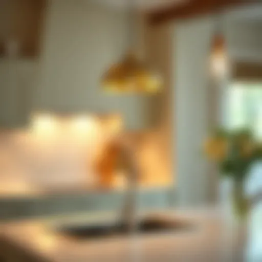 Elegant Pendant Lighting Design Elegant pendant lighting over a modern kitchen sink