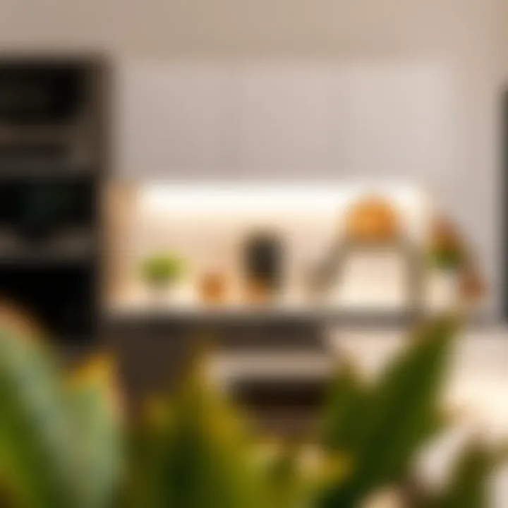 Modern LED Integration in Kitchen Modern LED lights integrated into a kitchen design