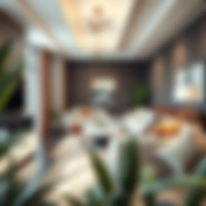 Elegant living room with a neutral sectional sofa arrangement