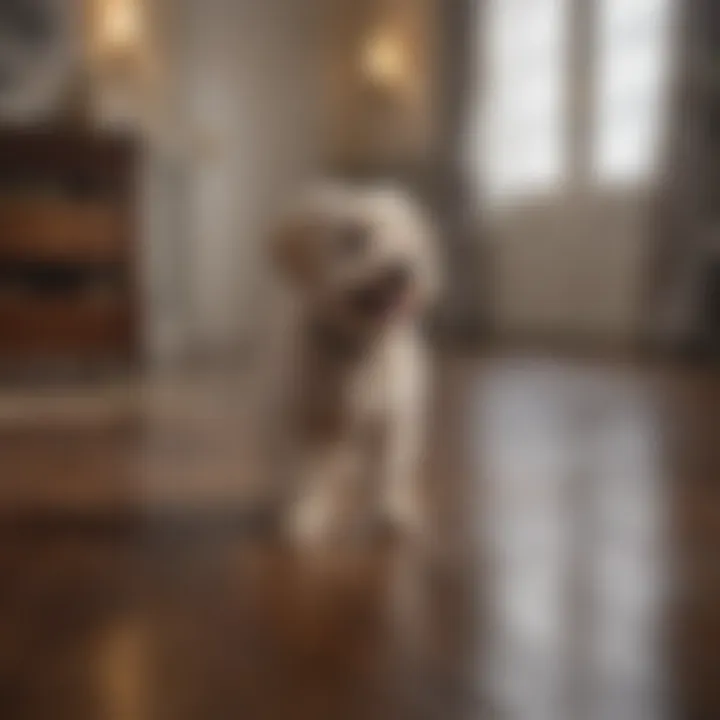 An infographic showing tips for minimizing dog hair shedding and maintaining hardwood floors.