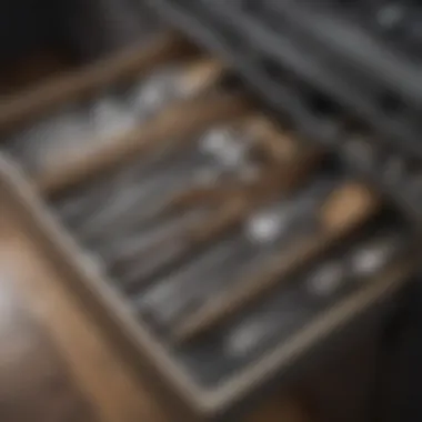 A beautifully organized kitchen drawer with utensils sorted by type.