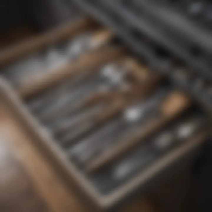 A beautifully organized kitchen drawer with utensils sorted by type.