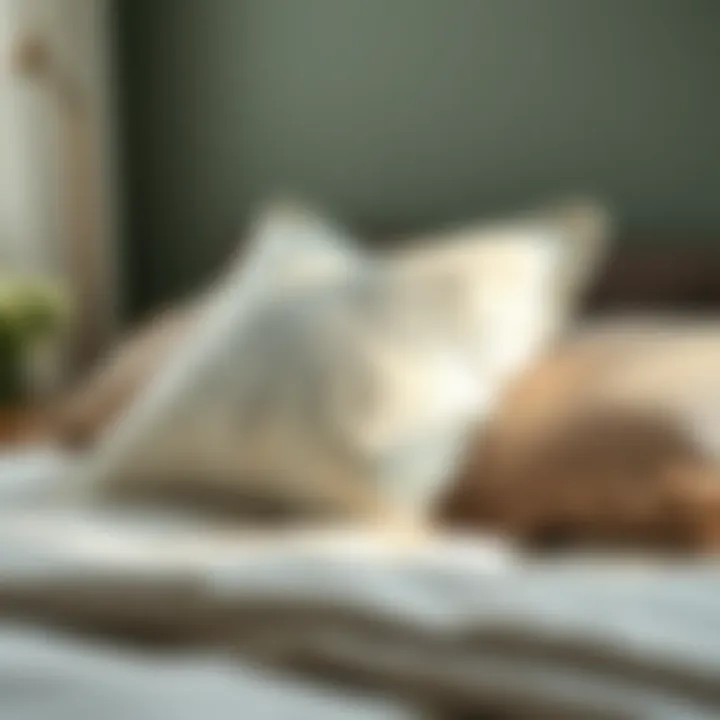Artful Pillow Placement for a Polished Look Close-up of a decorative pillow arrangement on a duvet