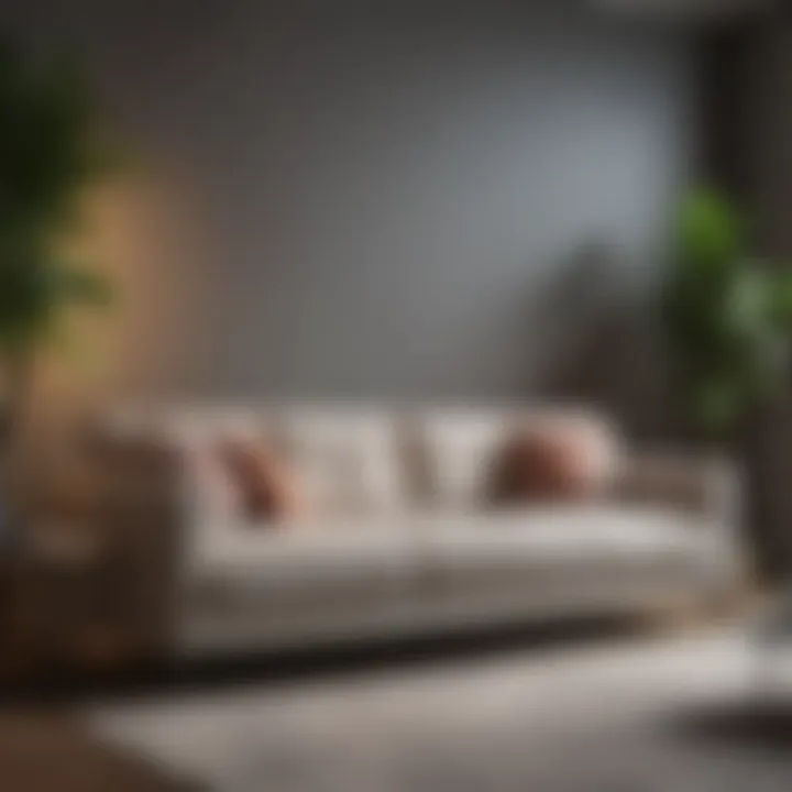Completed sofa with fresh upholstery in a modern living room