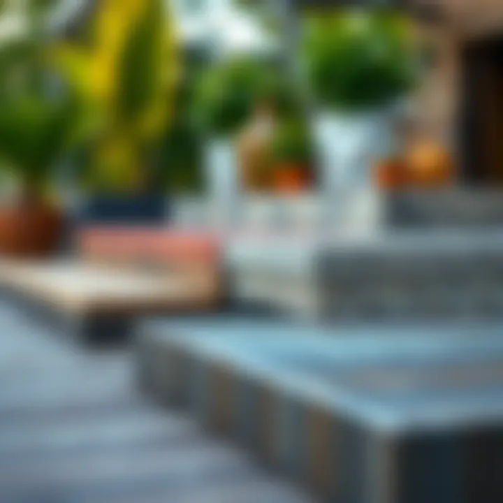 Variety of materials suitable for floating decks arranged aesthetically