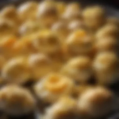 Close-up of fluffy scrambled eggs