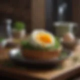 Microwave egg dish garnished with herbs